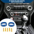 2X Media Radio Audio Tune Switch Knob Cover for Ford Mustang (2015–2021) Blue