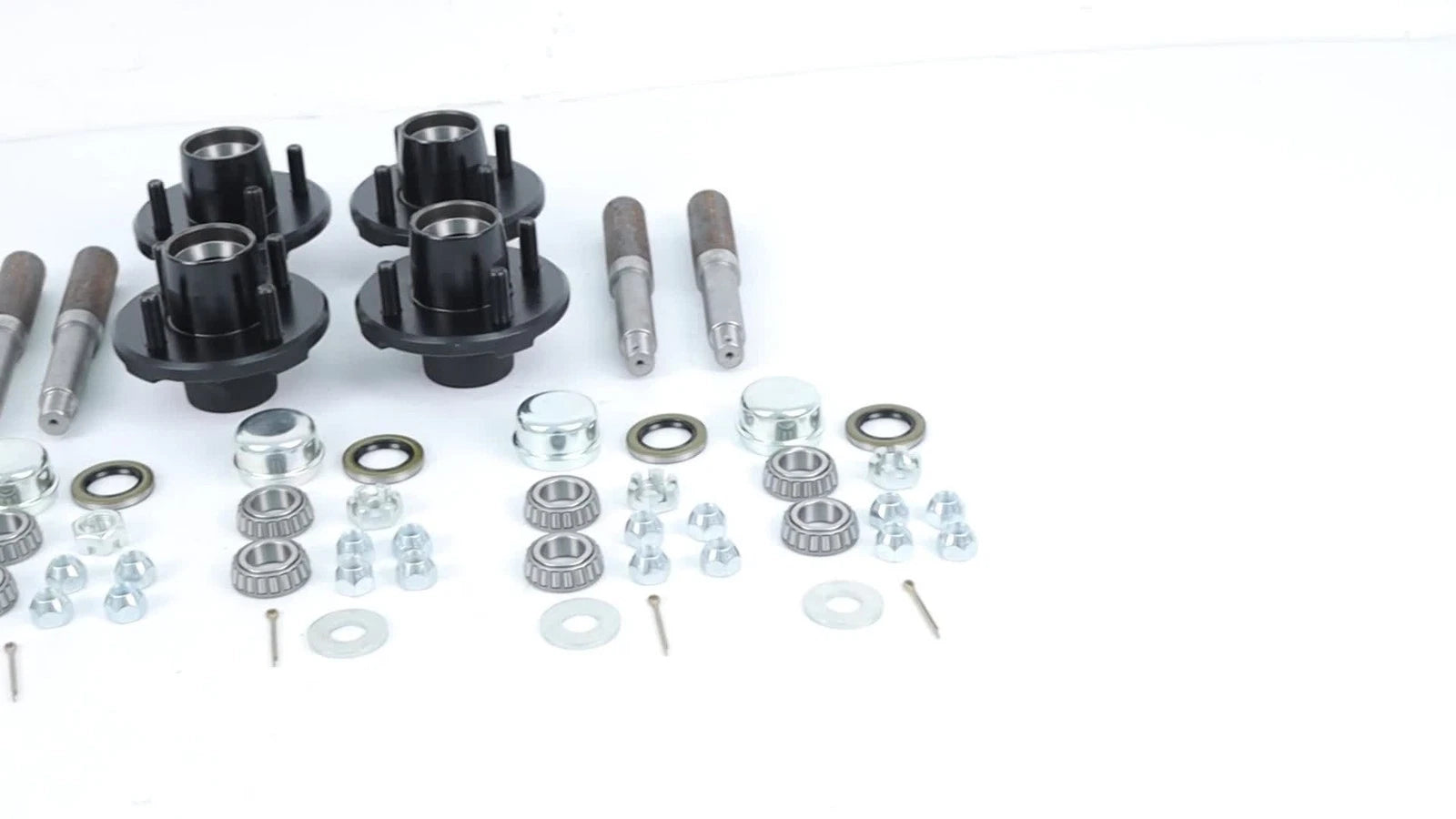 Trailer Axle Kit with Hubs and Bearings for Trailer (Pack of 4)
