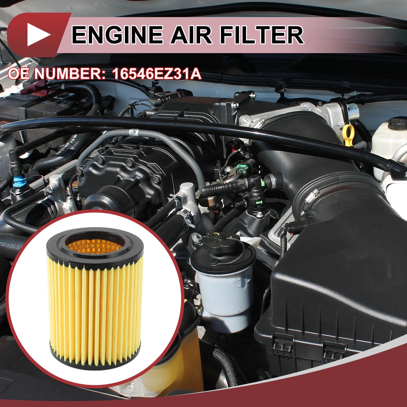 Car Engine Air Filter for Nissan Titan 5.6L (2017–2024) No. 16546EZ31A