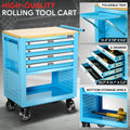 4 Drawer Roller Tool Chest Cabinet for Garage Storage (Blue)