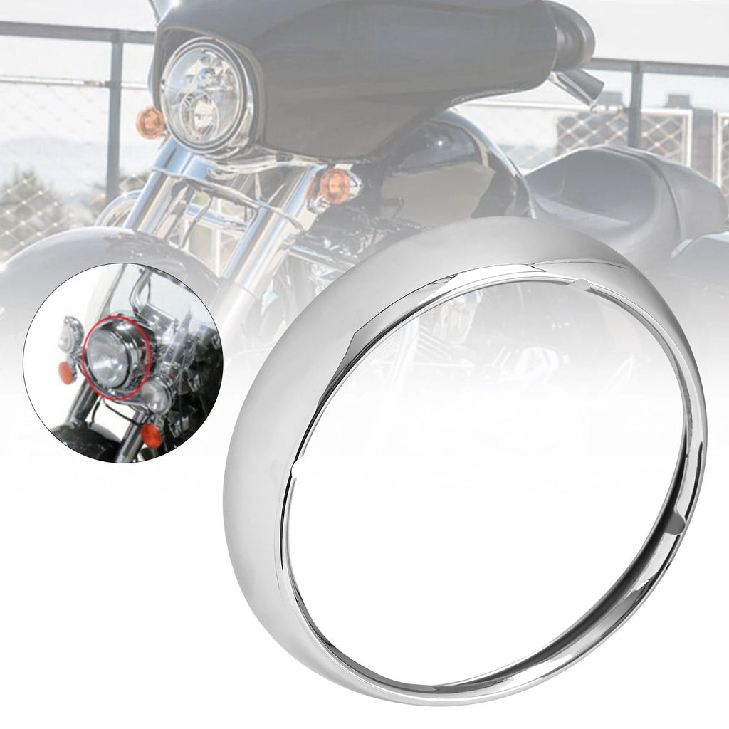 7" Chrome Headlight Trim Ring Cover for Harley Touring Road King (1983)