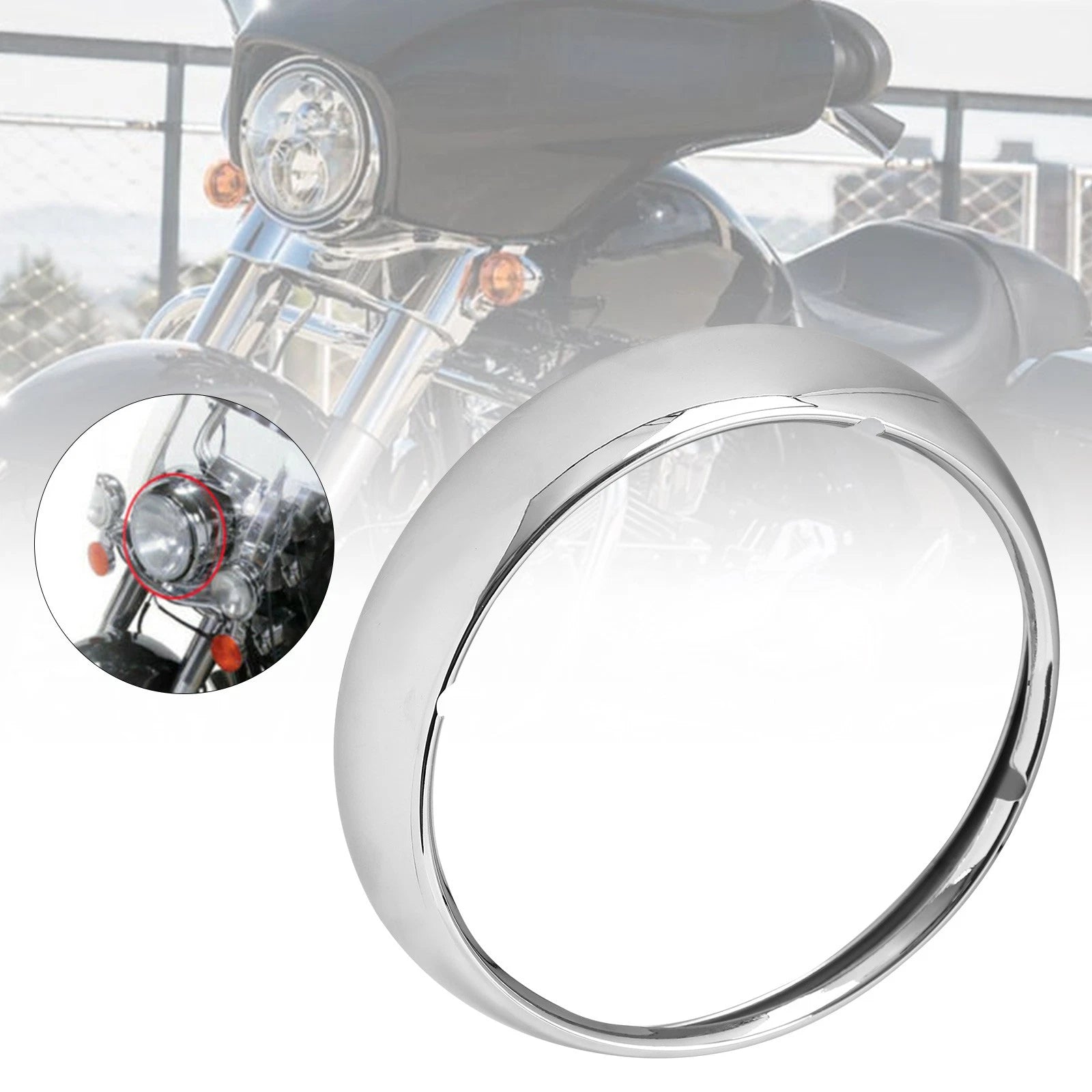 7" Chrome Headlight Trim Ring Cover for Harley Touring Road King (1983)