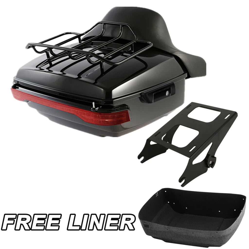 Trunk Backrest Pad Mount Rack Tail Light for Harley Touring (2014–2026)