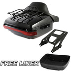 Trunk Backrest Pad Mount Rack Tail Light for Harley Touring (2014–2026)