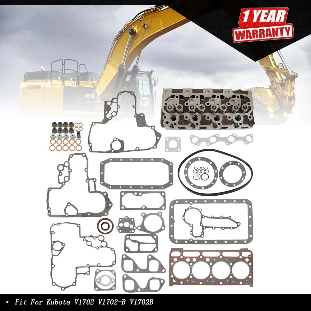 Cylinder Head and Gasket Kit for Kubota V1702 (1990–1999)