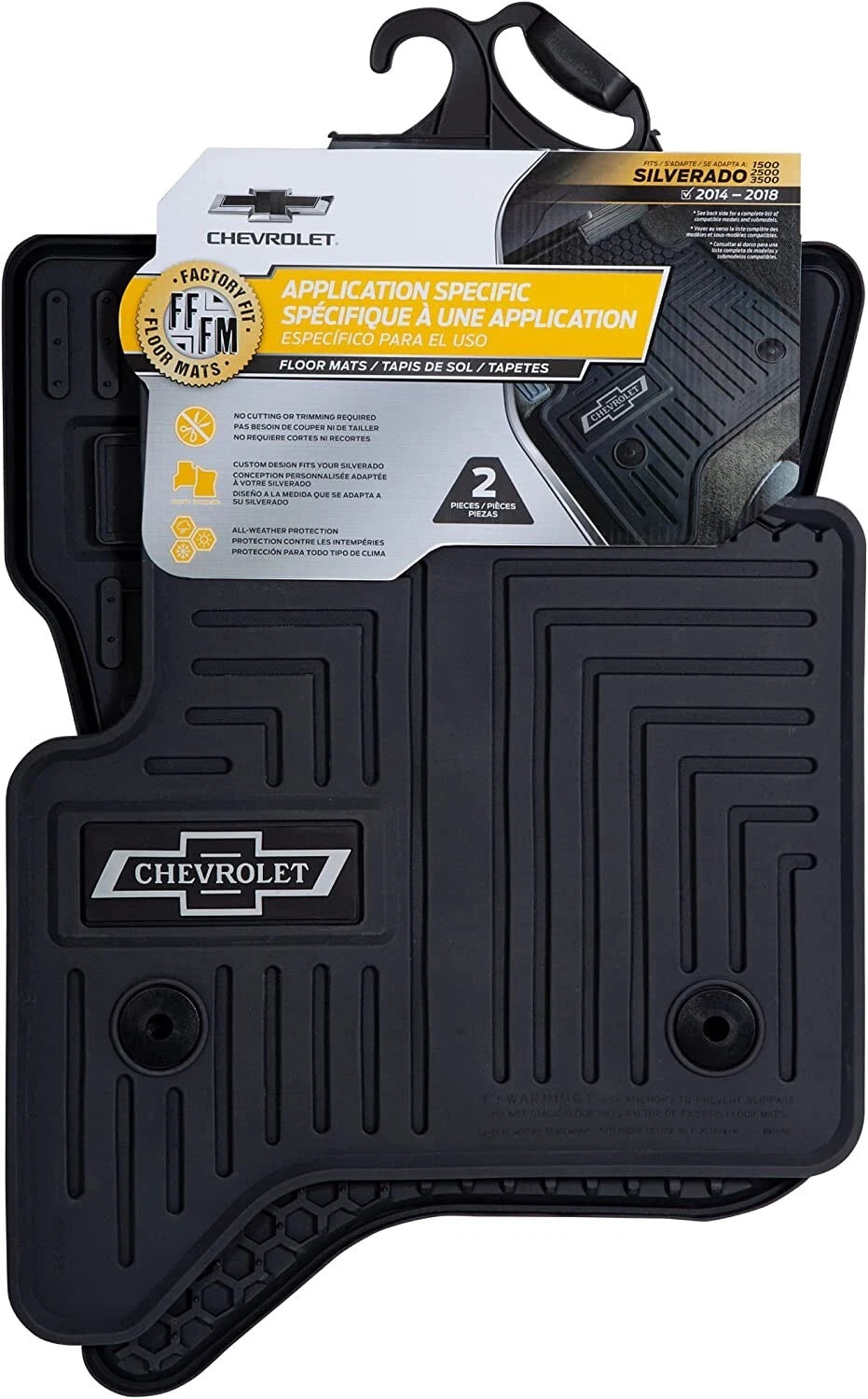 Set of 4 Custom Fit Floor Mats for Chevrolet Silverado (2014–2018)