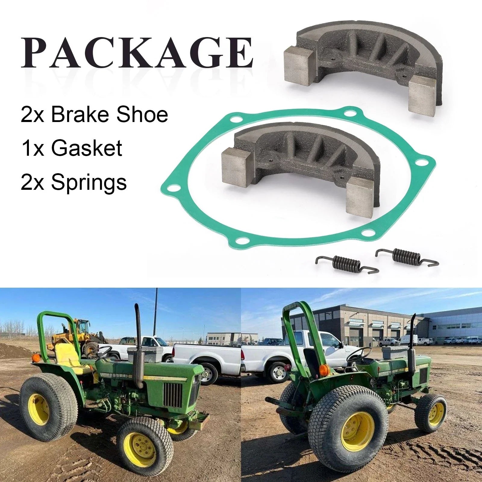 2 x brake shoes w/gasket for John Deere 750/770/790/3005