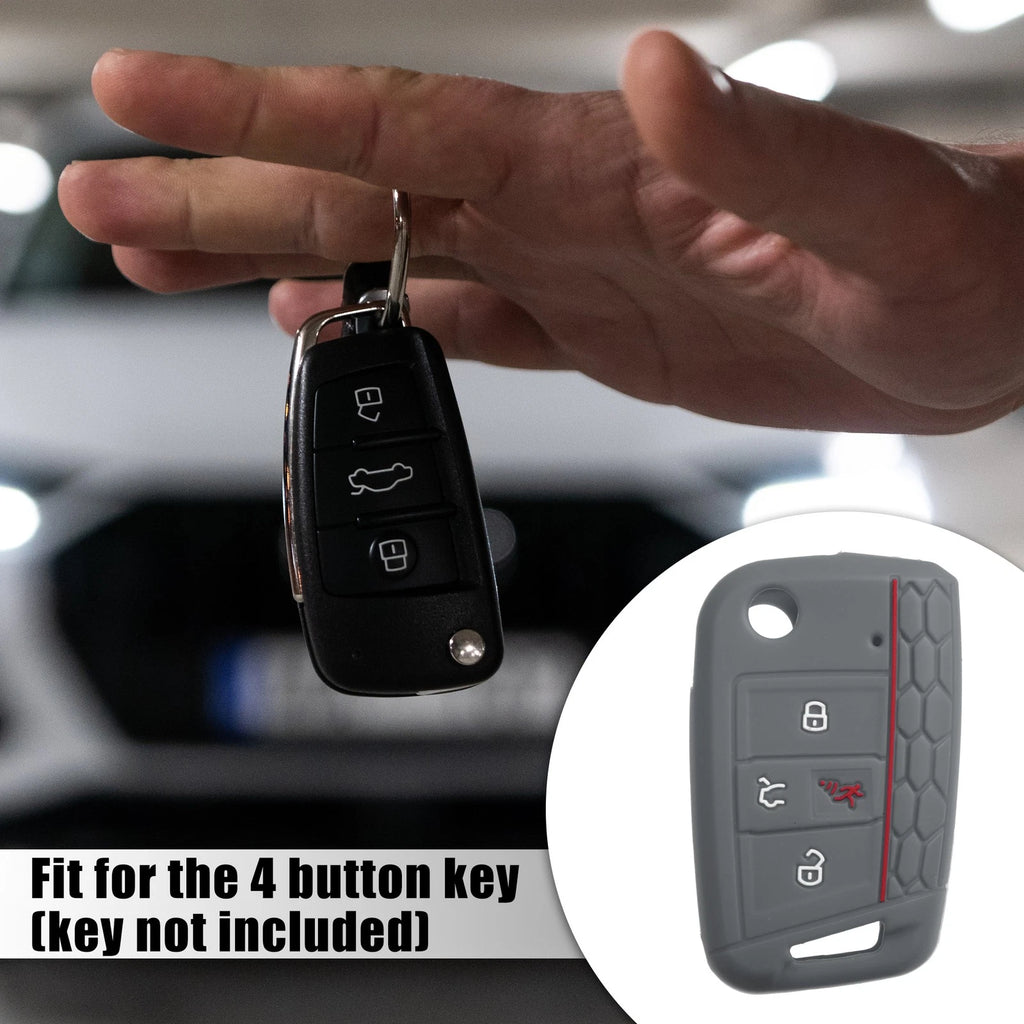 2X Silicone Key Fob Cover Case for VW (4 Buttons)