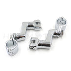 Offset Highway Foot Peg Mounts with 1" Clamps for Harley (Chrome)