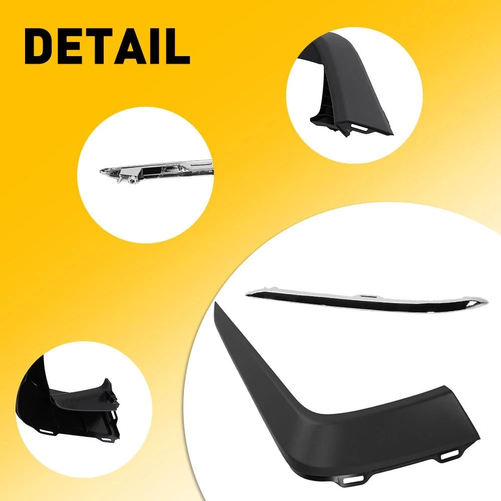 Set of 4 Front Bumper Trims for Honda Pilot (2019–2022) Black