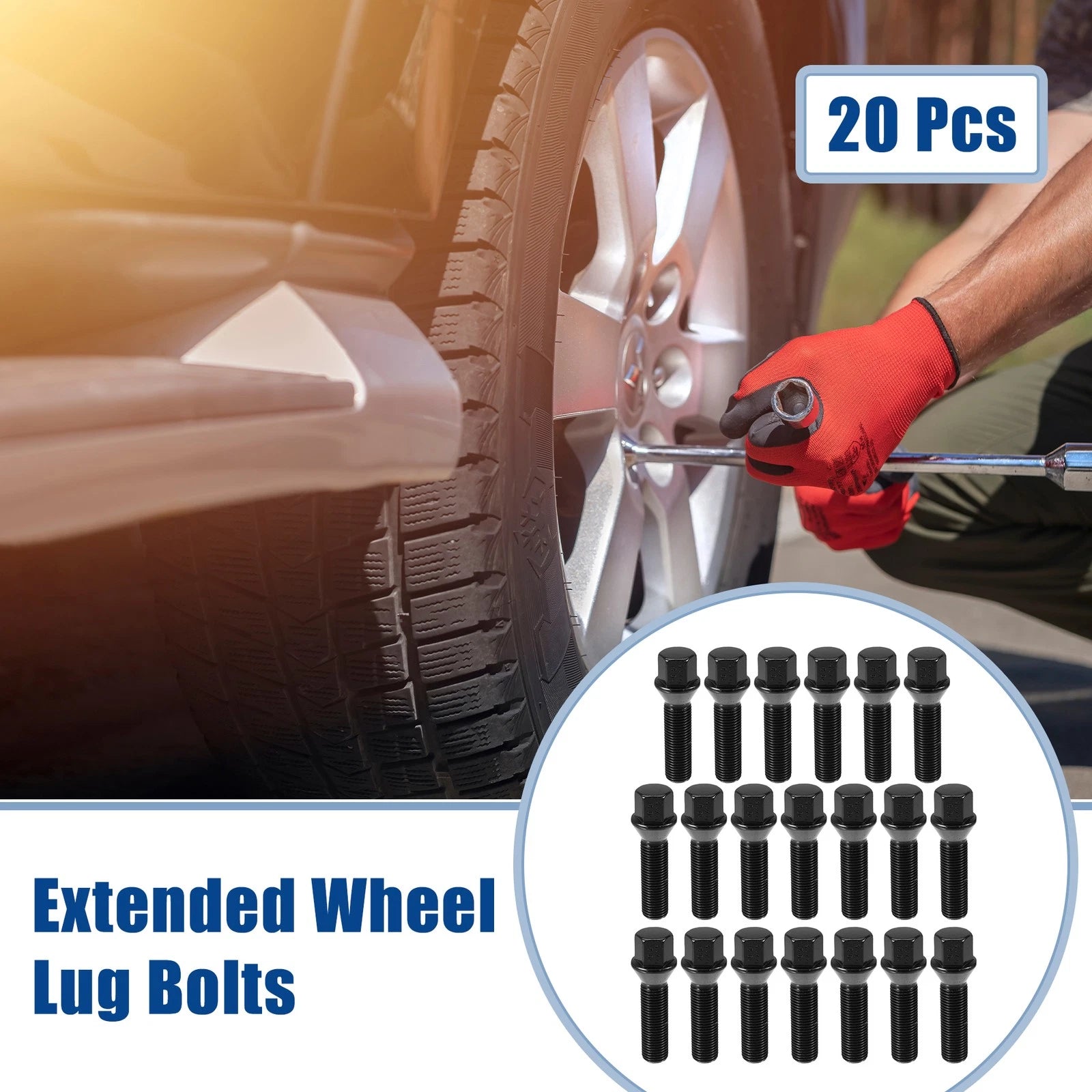 20pcs M14x1.25 Extended Wheel Lug Bolts Conical Seat 45mm for BMW