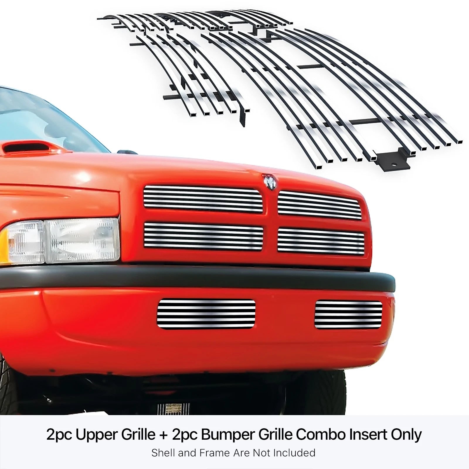 Stainless Steel Chrome Billet Grille Insert for Dodge Ram (1994-2001)