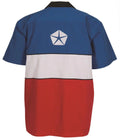 Mechanic Style Button-Up Shirt with 1972 Mopar Logo for Red White Blue