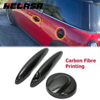 Carbon Effect Gas Tank Cap & Door Handle Covers for MINI Cooper S (2007–2013)
