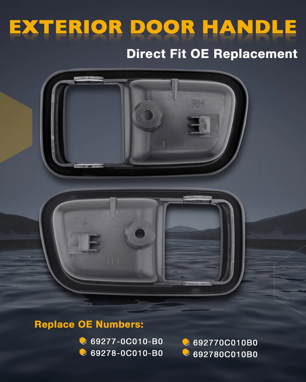 2Pcs Interior Door Handle Bezel Left & Right for Toyota Tundra (2000–2006)