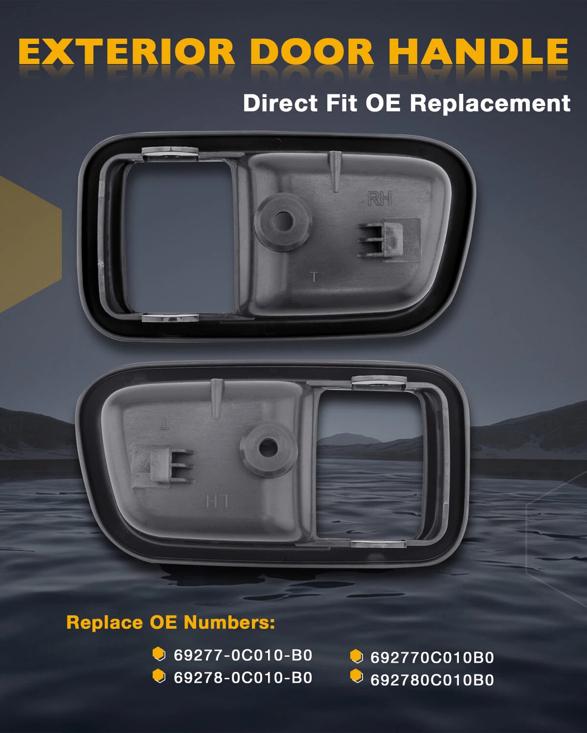 2Pcs Interior Door Handle Bezel Left & Right for Toyota Tundra (2000–2006)