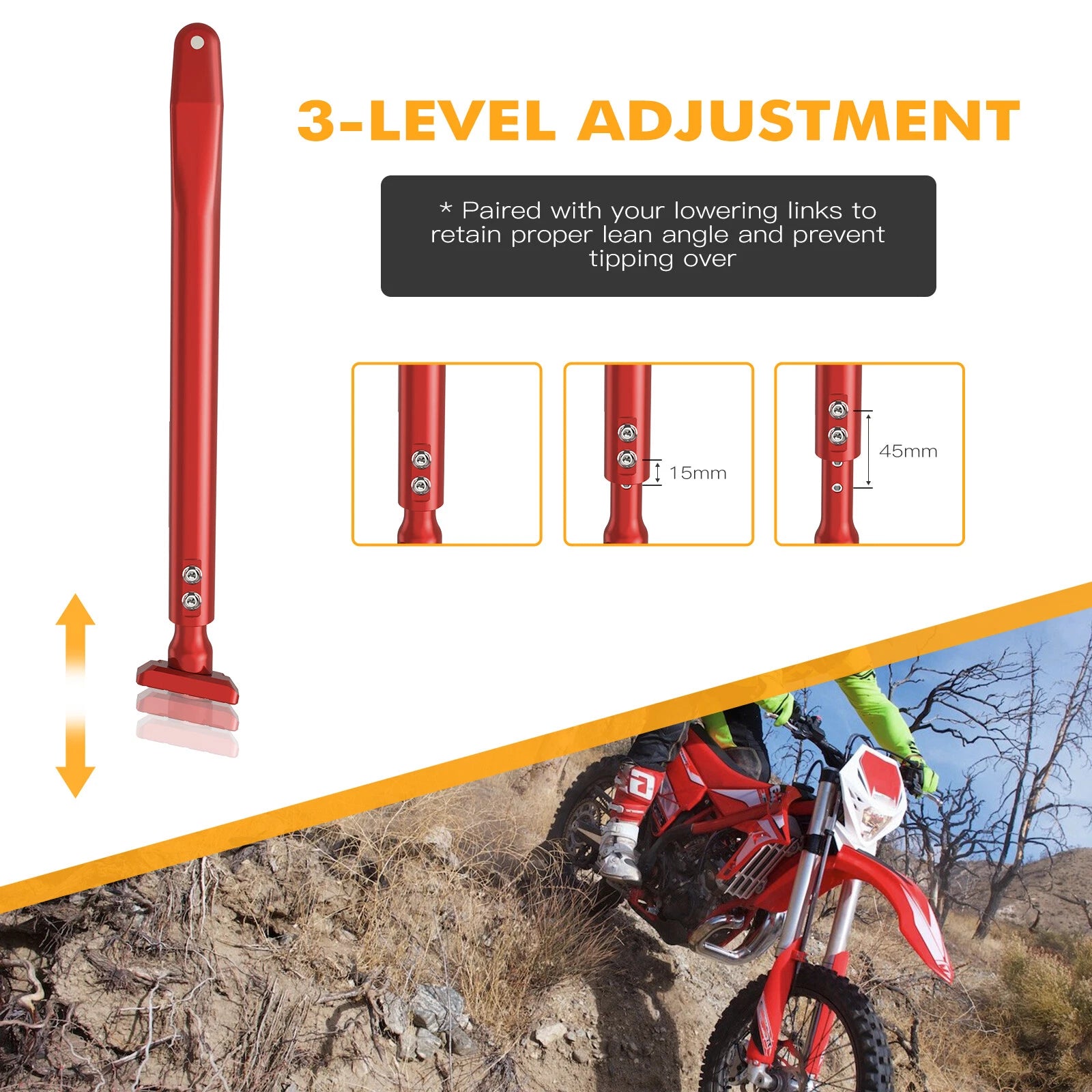 NICECNC Kickstand Side Stand for Beta RR 250 300 350 390 430 480 (2013–2025) Red