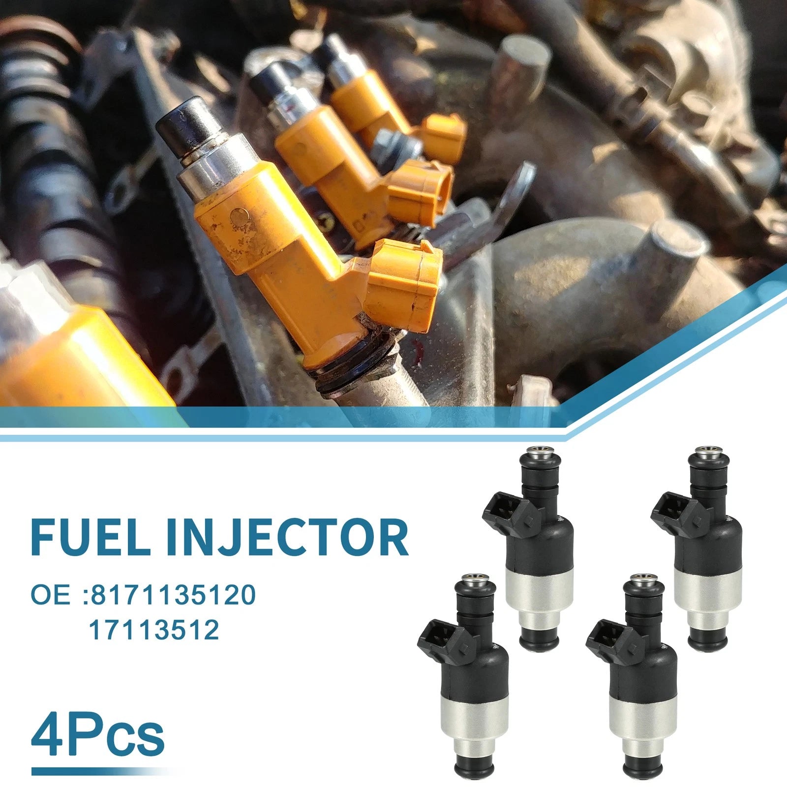 Set of 4 Fuel Injectors No.8171135120 for Chevrolet Cavalier (1998–2000)