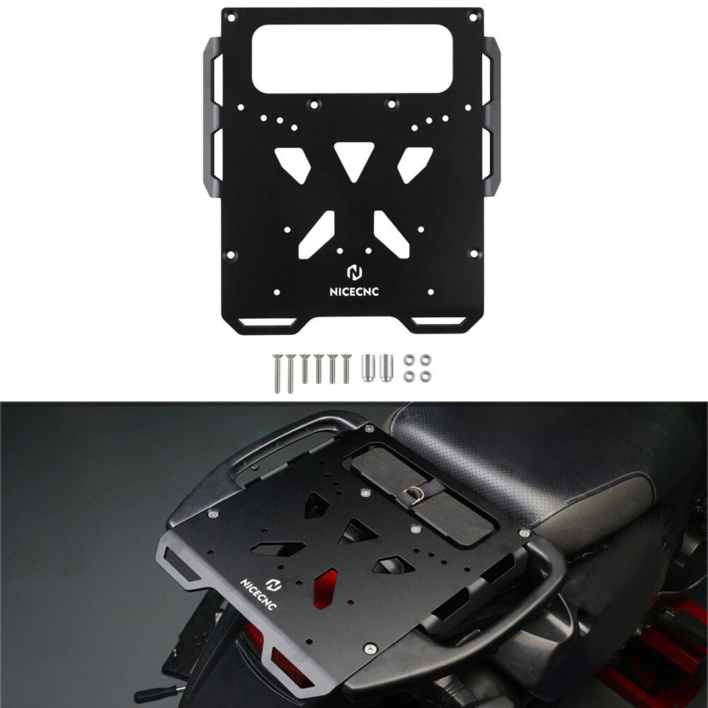 Aluminum Rear Luggage Rack Bracket Plate Kit for Kawasaki KLR650 (2008–2018)