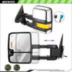 Power Heated Dynamic LED Signal Tow Mirrors for Silverado Sierra (2003–2007) Chrome