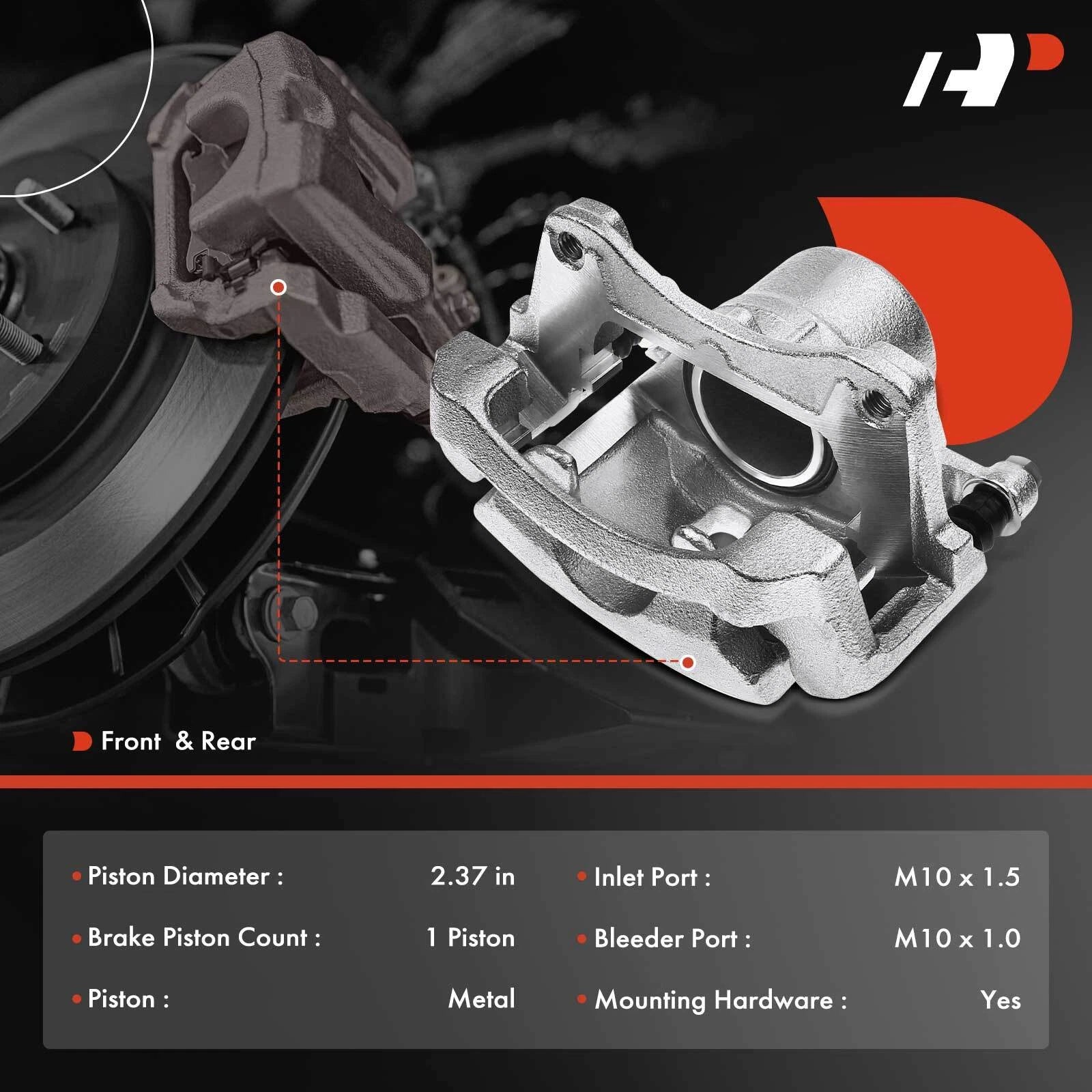 Front Right Brake Caliper with Bracket for Chevrolet Malibu Pontiac (2008–2012)