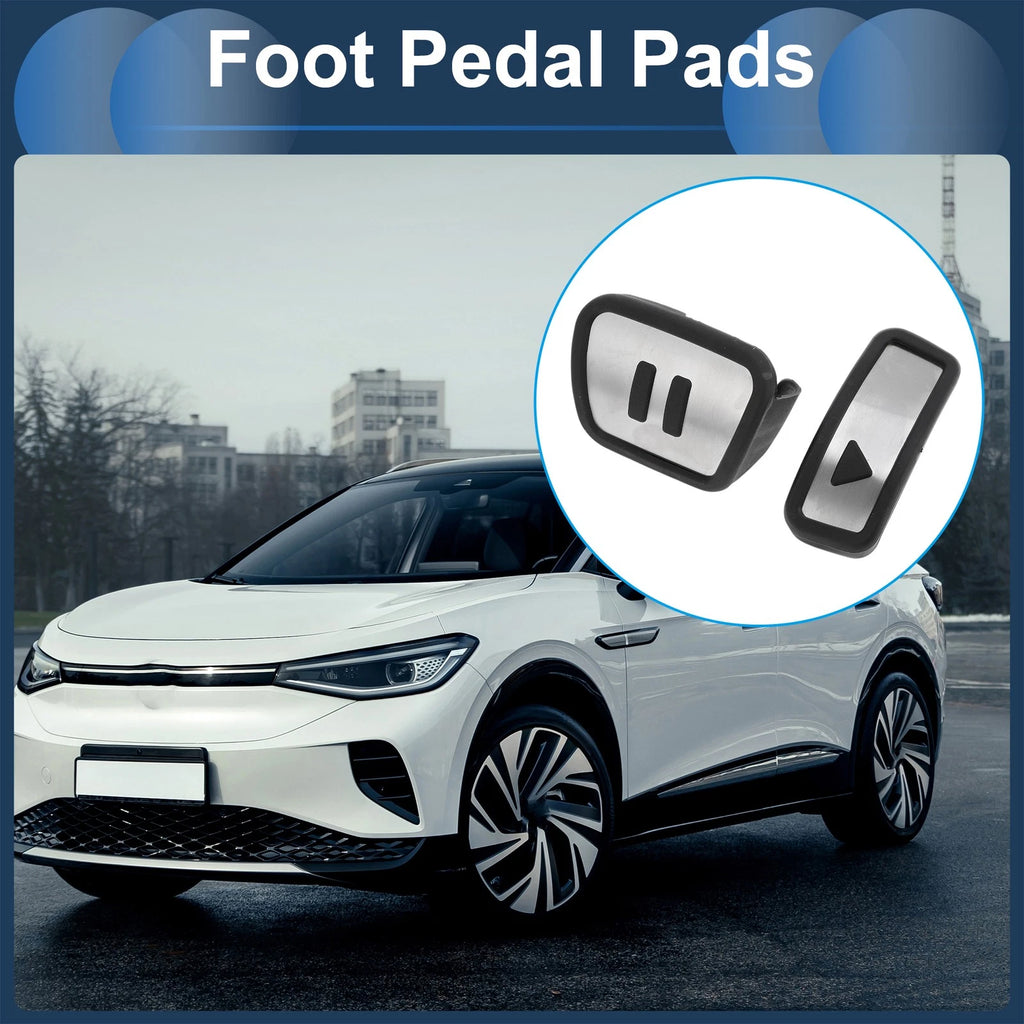 Set of 2 Automatic Footrest Pedals Cover for Volkswagen ID.4 (2020–2024) Silver Tone