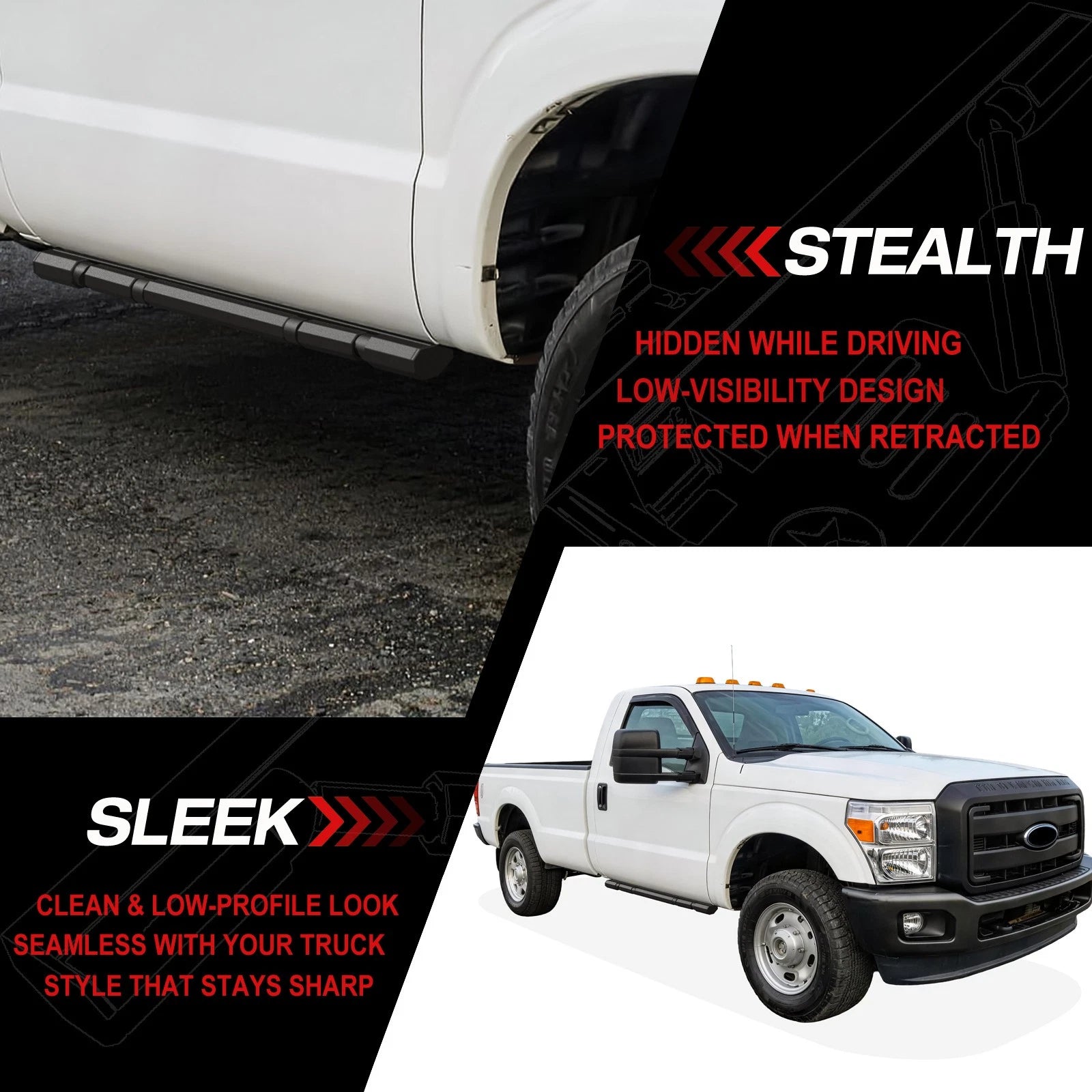 Power Running Boards for Ford F250 F350 Regular Cab (1999-2016)