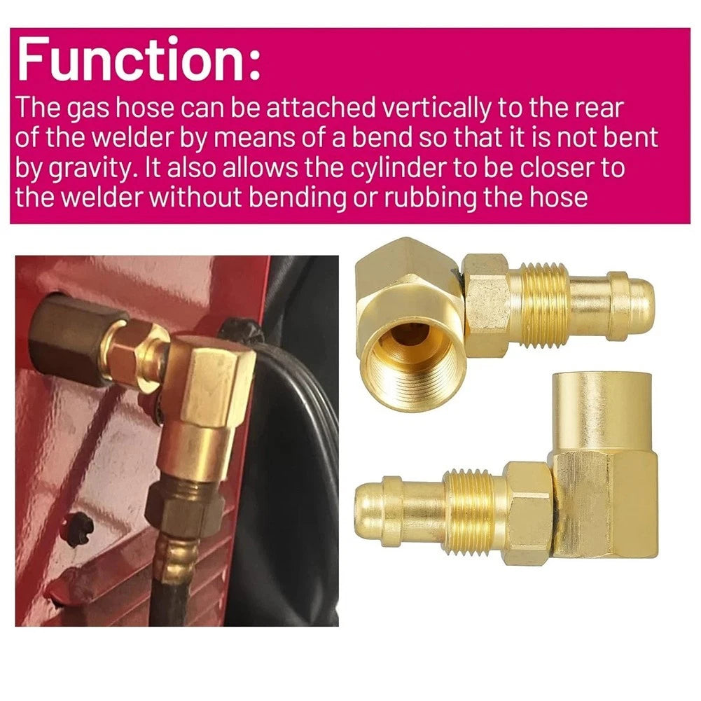 Copper 90 Degree Elbow Connector for TIG MIG Welder (AW407, CGA 032)