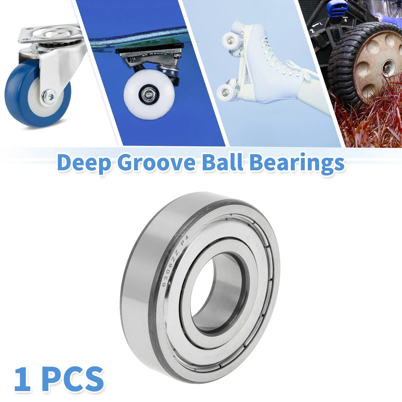 6306ZZ Deep Groove Ball Bearing P4 for Scooter Skateboard Wheel (30x72x19mm)