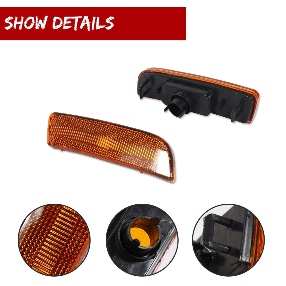 2X Front Fender Bumper Side Marker Reflector Light Amber for VW Tiguan (2009–2017)