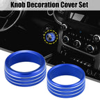 Set of 2 Headlight Switch Knob Trim Covers for Dodge Ram (2018–2020) Blue
