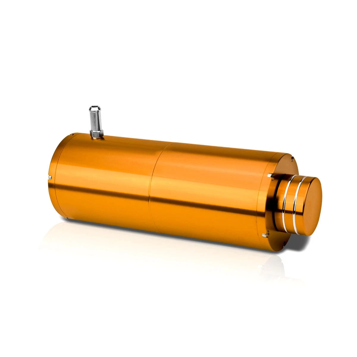 Coolant Recovery Overflow Tank for Universal (8.5" x 3", Anodized Aluminum, Orange)