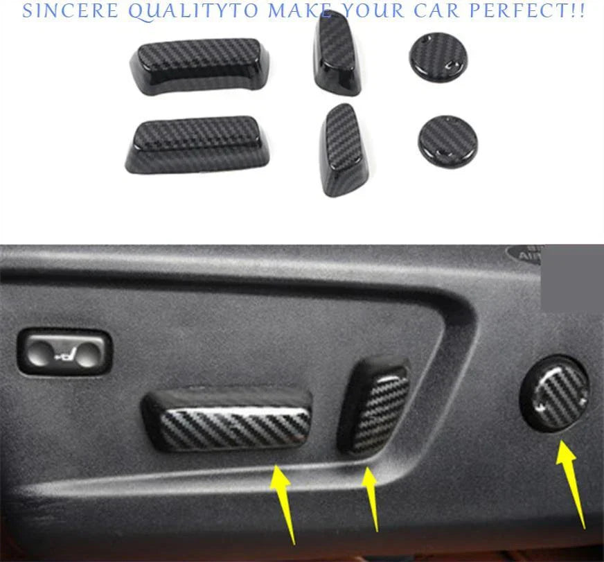 ABS Carbon Fiber Power Seat Control Cover 6pc for Toyota Tundra (2014–2021)