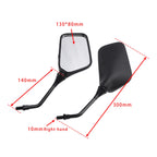 Pair Black Rearview Mirrors for Kawasaki KLR250 KLR600 KLR650 (1987–2007)