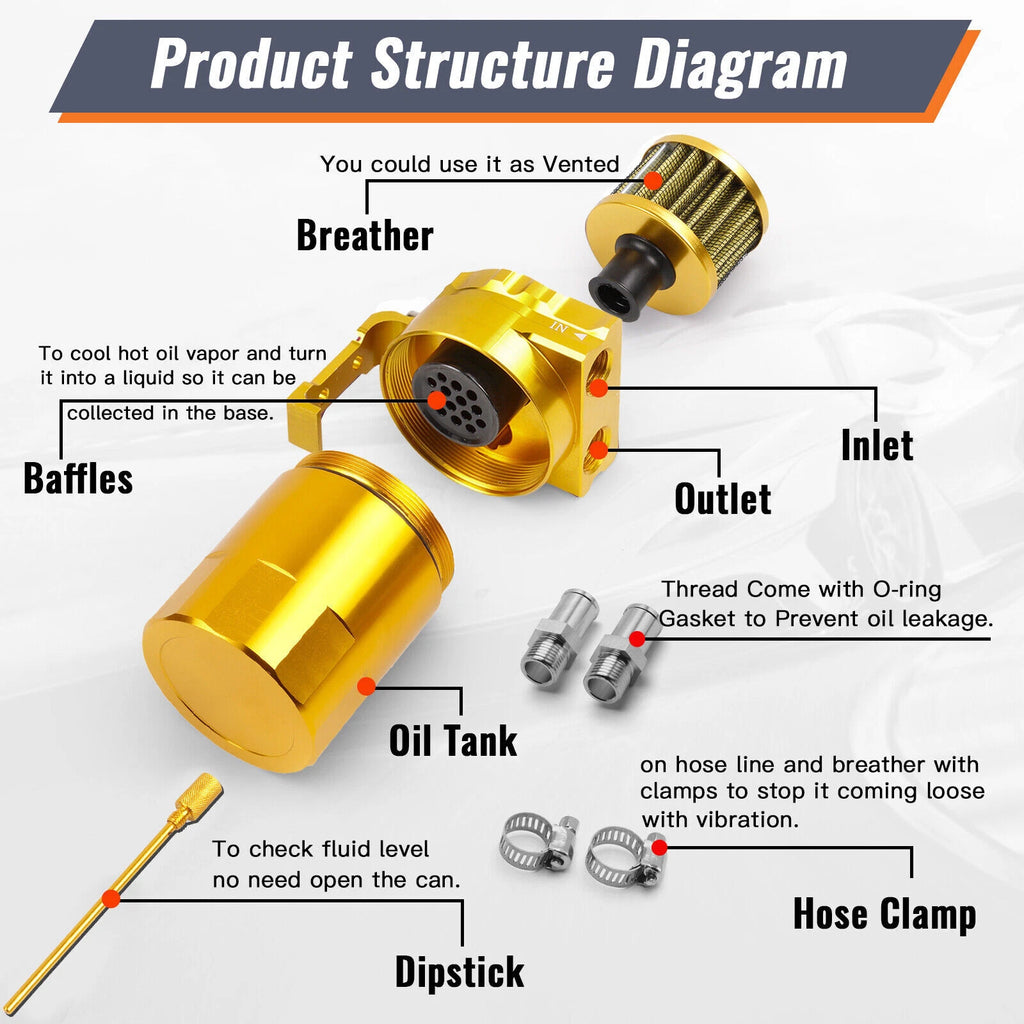 Oil Catch Can Kit for Universal Vehicles