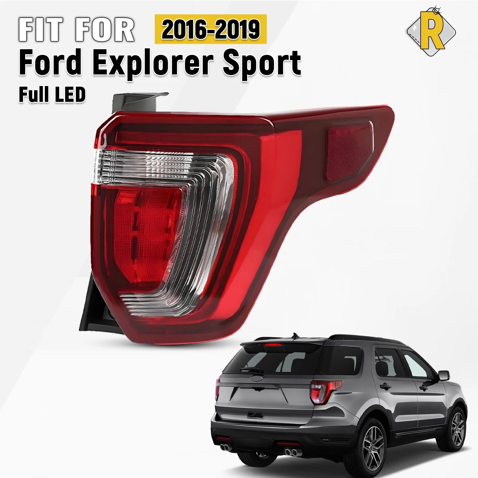 Full LED Tail Light for Ford Explorer Sport (2016–2019) Right Passenger