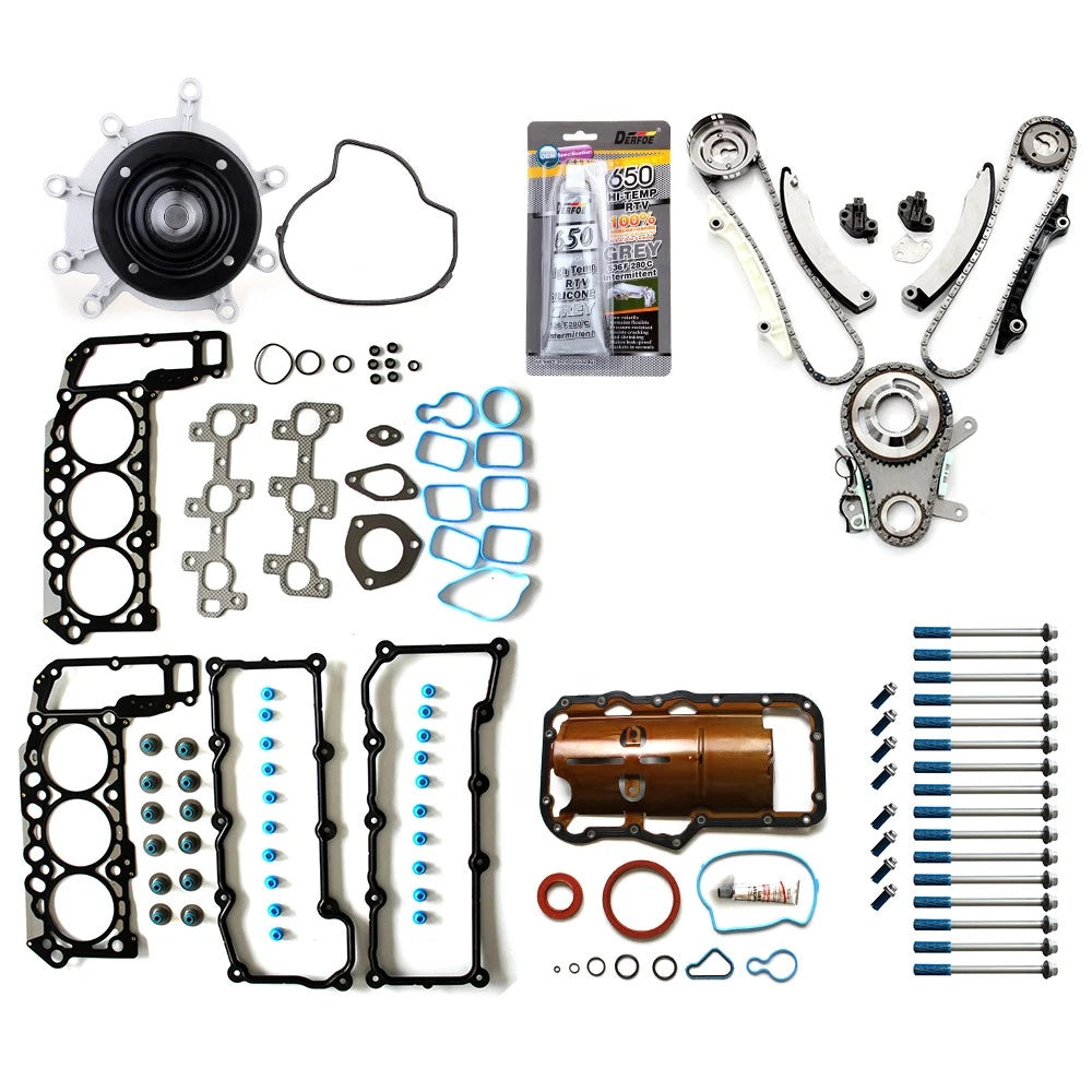 Full Gasket Set with Bolts & Timing Chain Kit for Jeep Liberty (2002–2003)