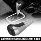 Automatic Gear Shift Knob for Toyota Tundra (2000–2023) Black Faux Leather Silver Tone