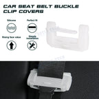 2X White Soft Silicone Luminous Seat Belt Buckle Cover for Universal (-)