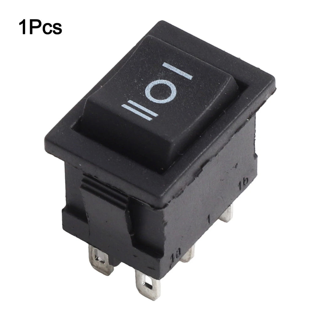 KCD1 Black DPDT Rocker Switch for Diverse Applications