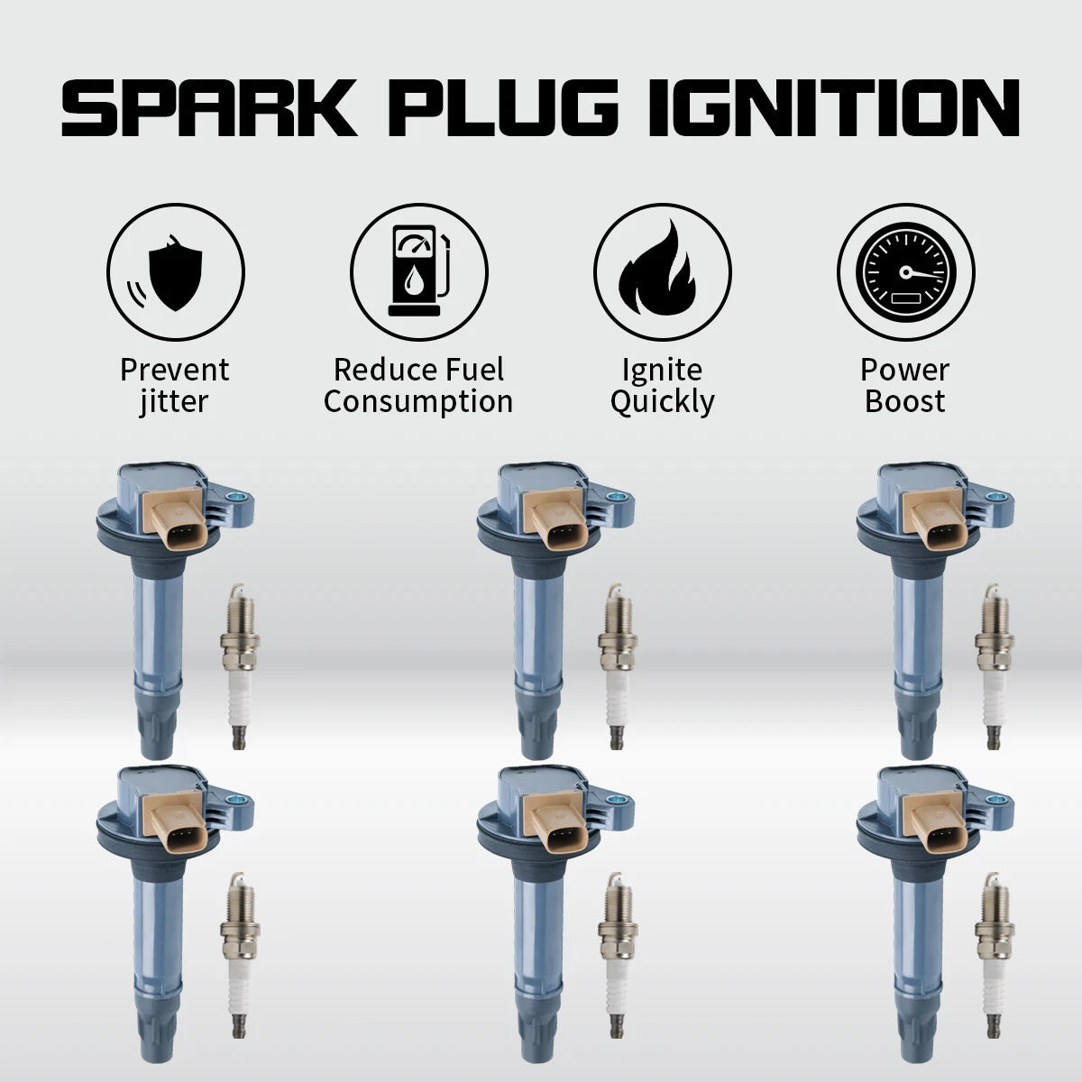 6 Ignition Coils for Ford F-150 Explorer Lincoln Ecoboost (2011–2019) UF646 DG549
