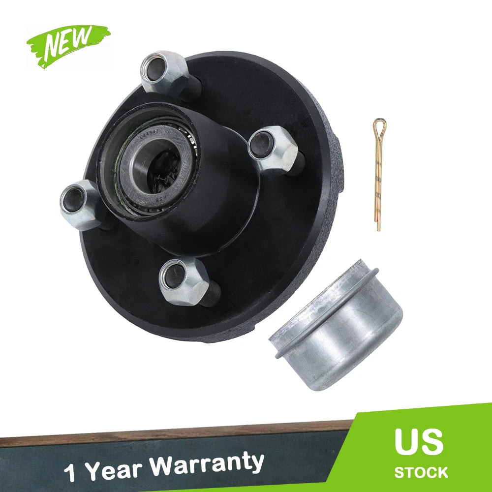 Set of 5 Trailer Hub Assemblies for 4 on 4" 1" Spindle Bolt Circle
