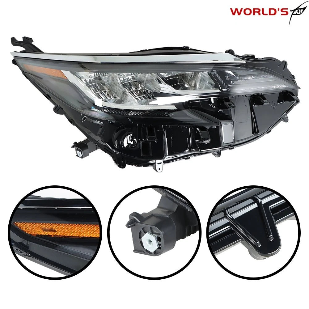 Right Headlight for Toyota Sienna (2021–2022) LED Chrome Bezel