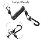 Elastic Fishing Lanyard with Spiral Spring Clamp for Fishing Tool Support