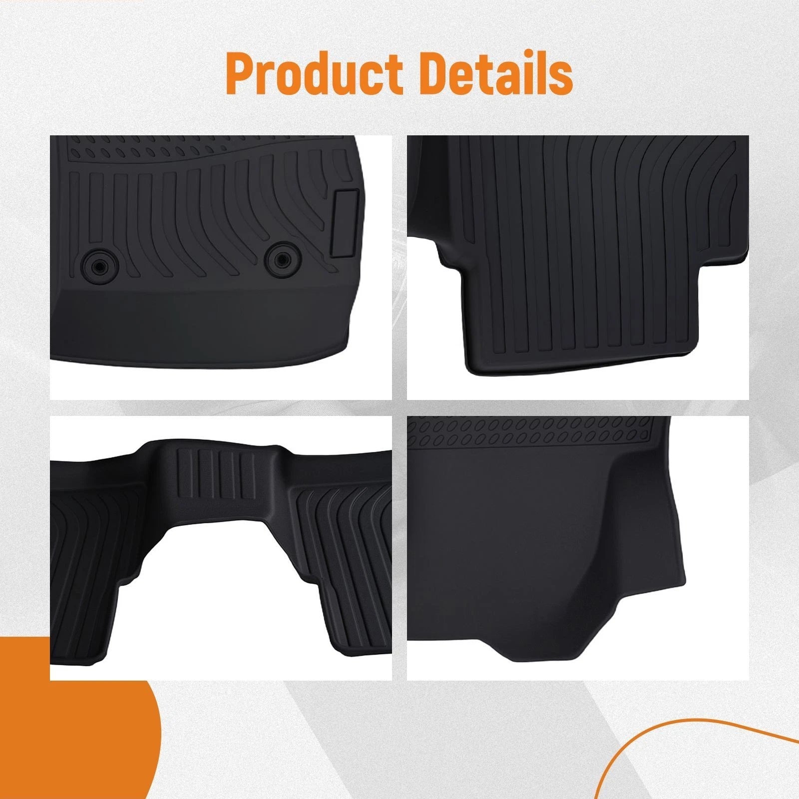 Set of 2 Black TPE All Weather Floor Mats for Chevrolet Cruze (2016–2019)