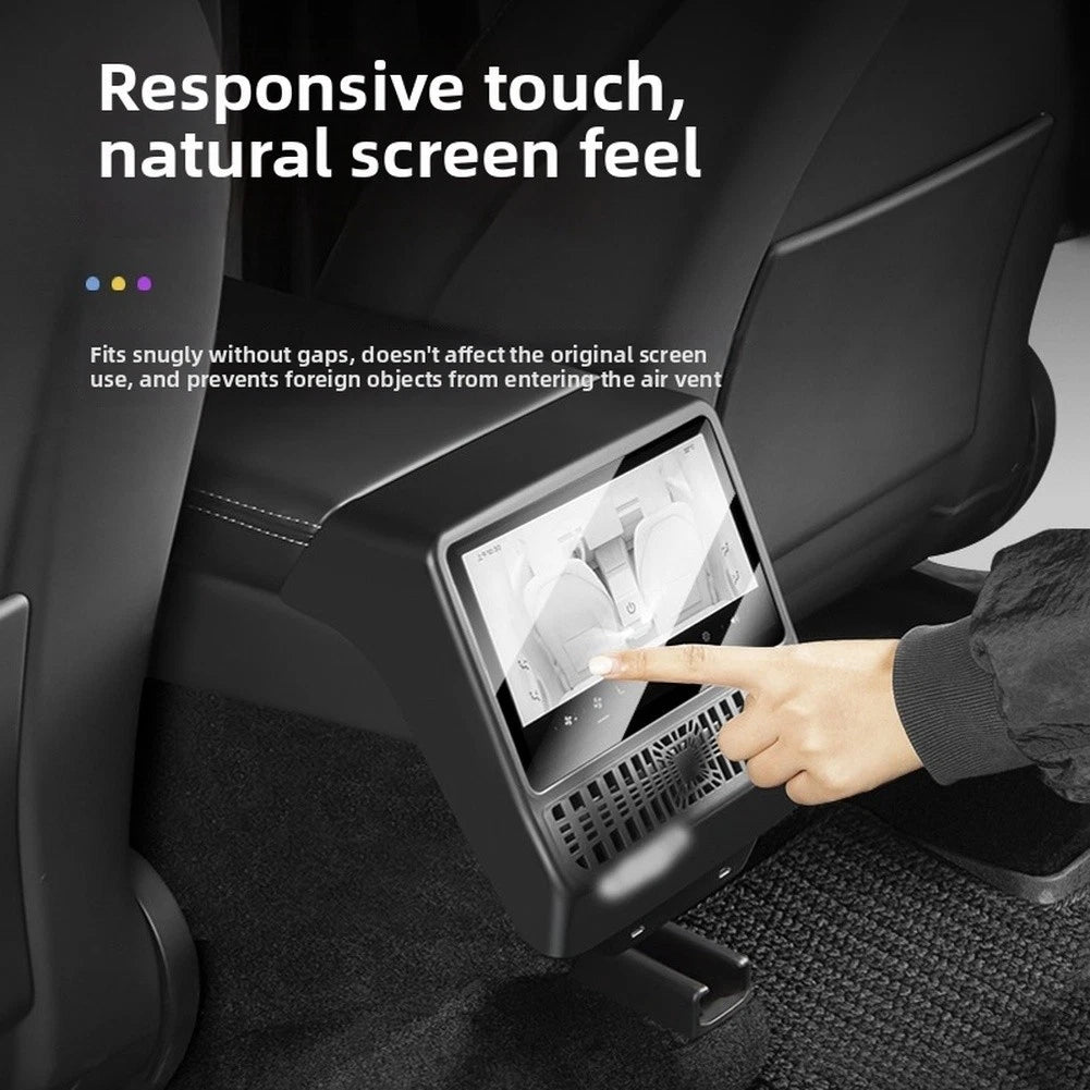 Rear Air Vent Cover for Model Y3 with Tempered Glass Screen Protector