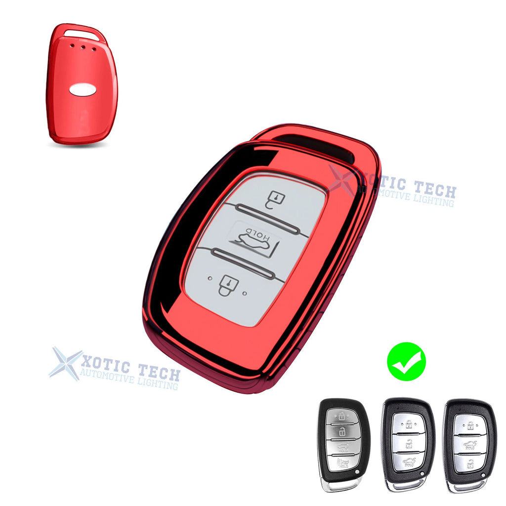 Red Full Cover Remote Keyless Entry Key Shell Case for Hyundai (2011–2018)
