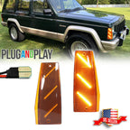 2X Amber LED Side Marker Lights for Jeep Cherokee Comanche Wagoneer (1984–1996)