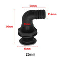 Bilge Pump Drain with Stainless Steel Flange for Boat (Black Nylon)
