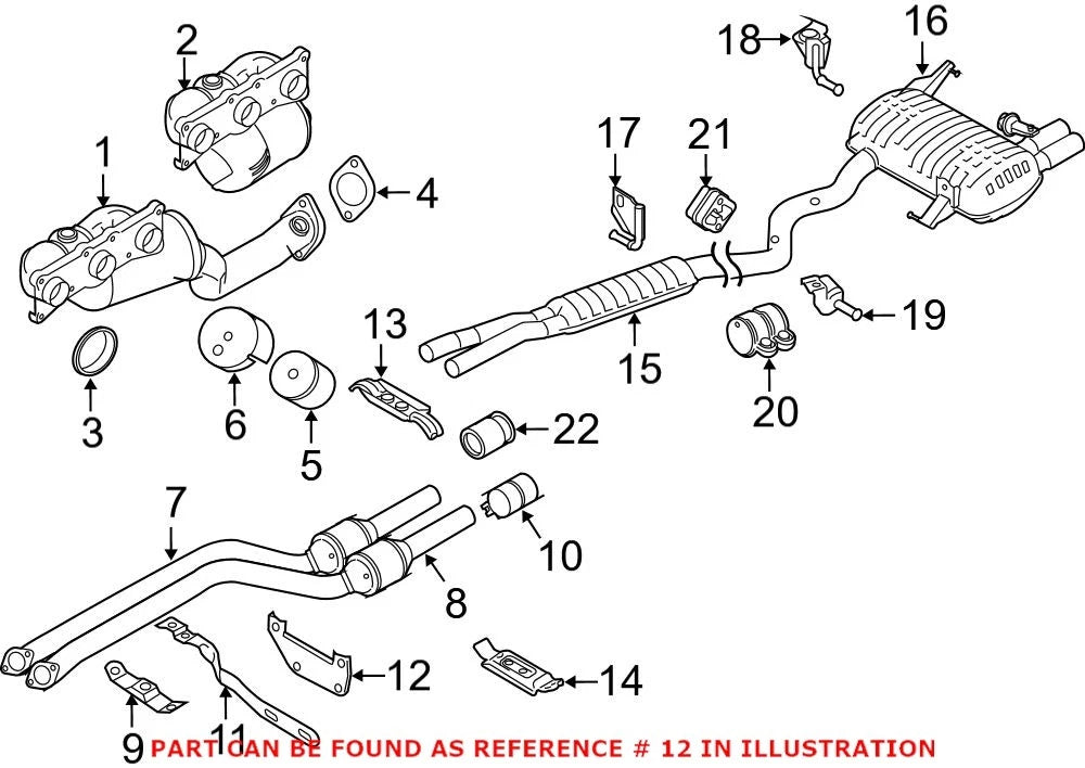 Exhaust Bracket for BMW 128i 318i 318is 318ti 325i 325xi 328i (2008–2013)